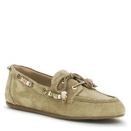 Beige Calf Leather Bos Taurus Slip-On Loafers