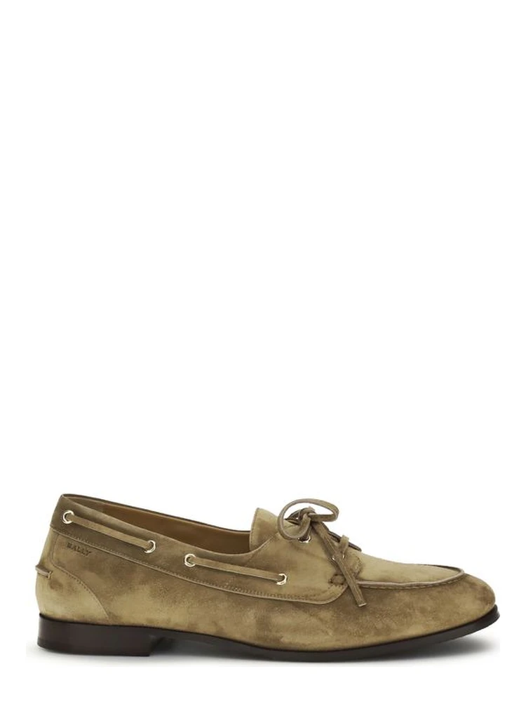 Beige Buffalo Leather Slip-On Loafers