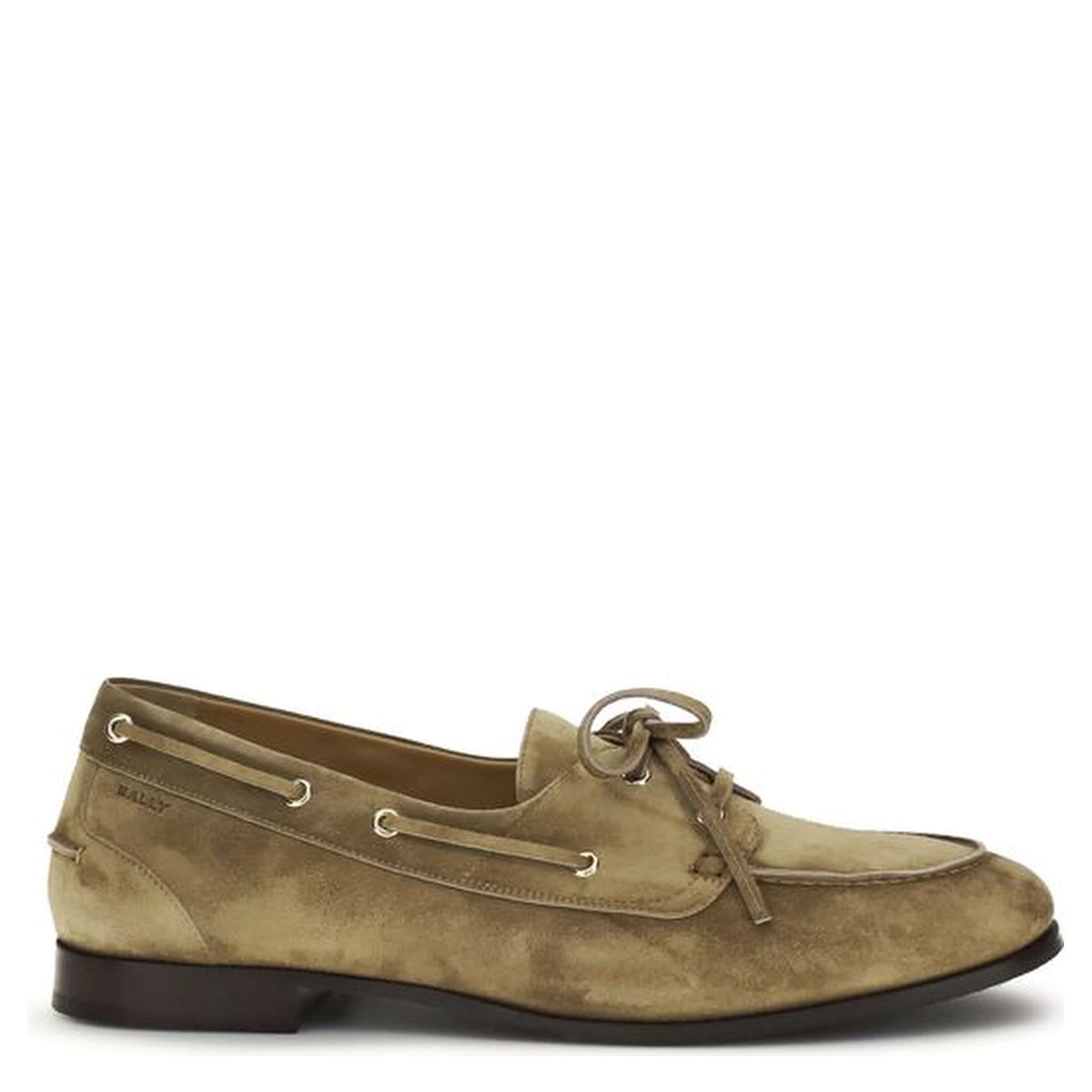 Beige Buffalo Leather Slip-On Loafers