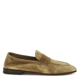 Beige Calf Leather Bos Taurus Slip-On Loafers
