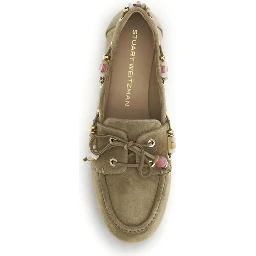 Beige Calf Leather Bos Taurus Slip-On Loafers