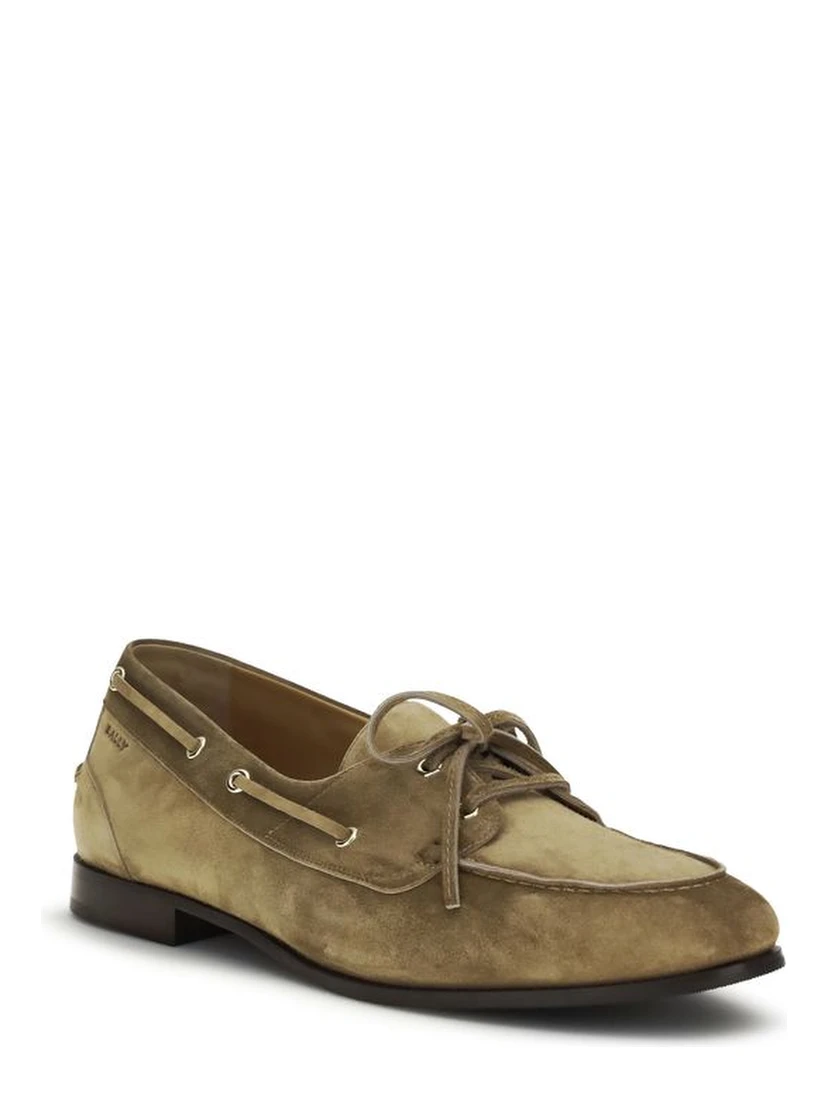 Beige Buffalo Leather Slip-On Loafers