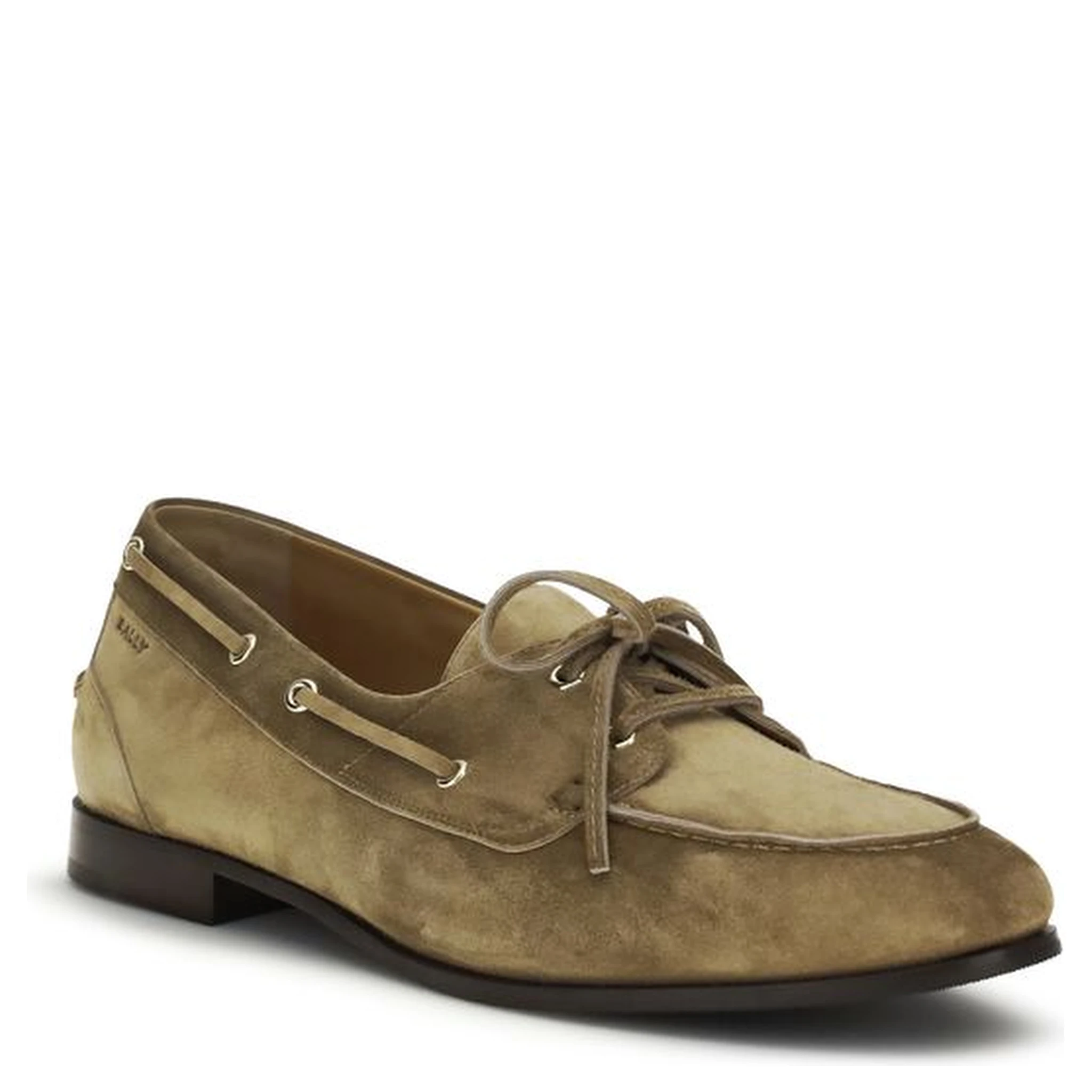 Beige Buffalo Leather Slip-On Loafers