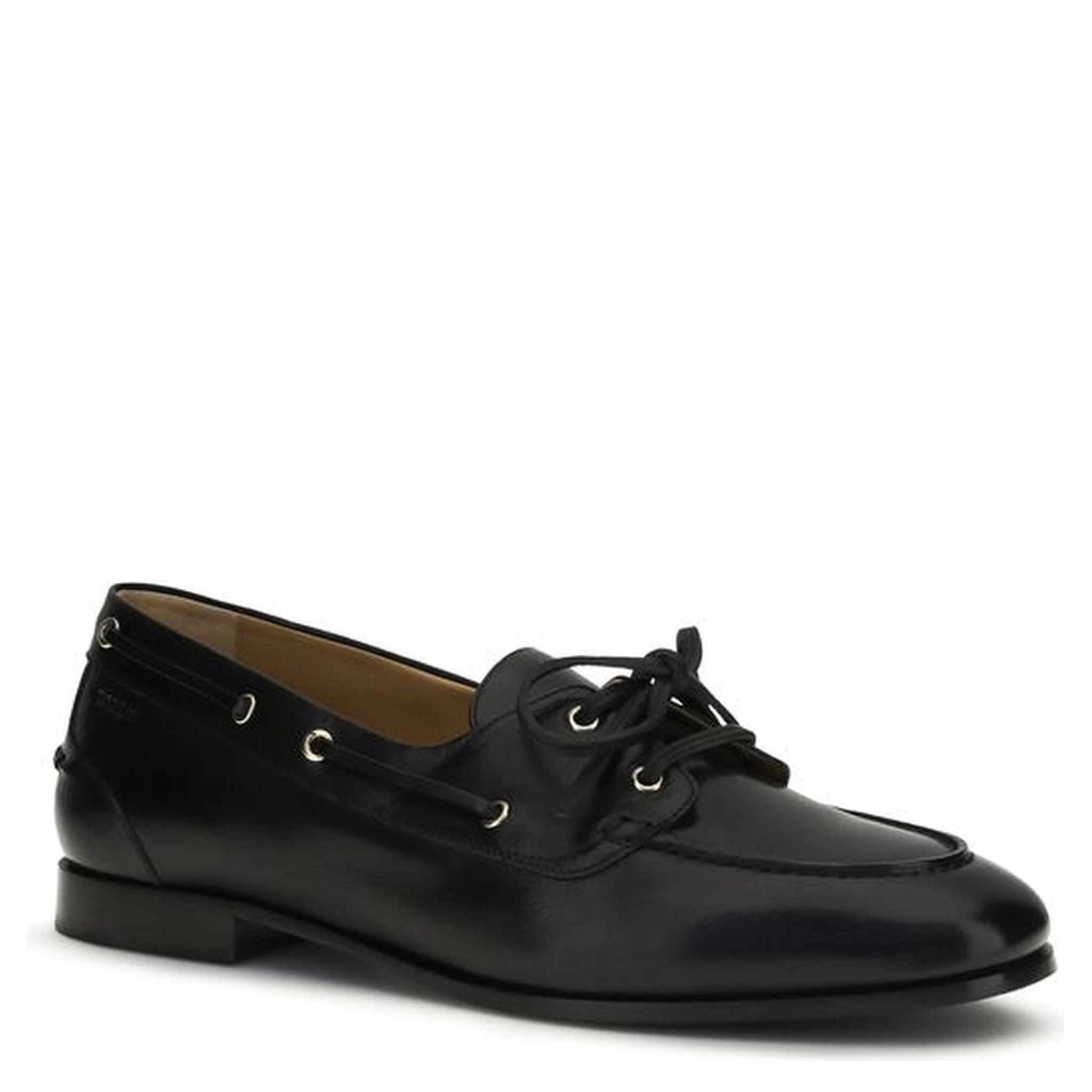 Black Buffalo Leather Slip-On Loafers