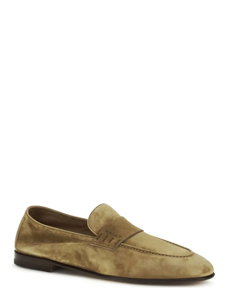 Beige Calf Leather Bos Taurus Slip-On Loafers alternative