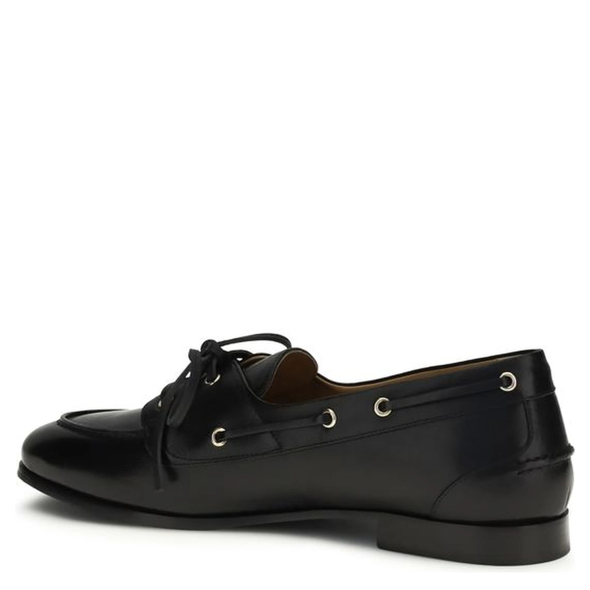 Black Buffalo Leather Slip-On Loafers