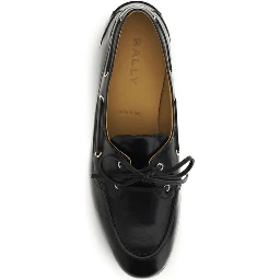 Black Buffalo Leather Slip-On Loafers