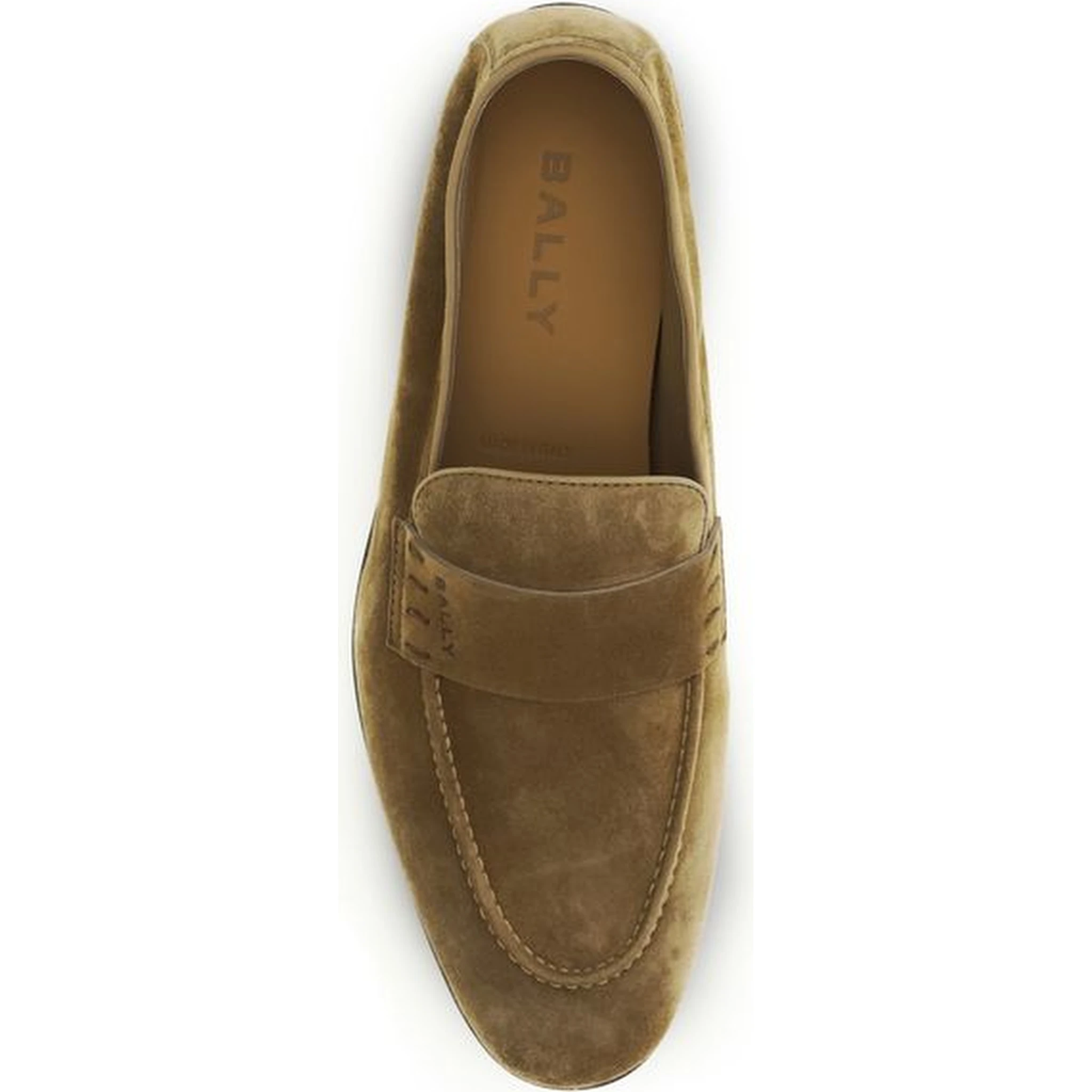 Beige Calf Leather Bos Taurus Slip-On Loafers