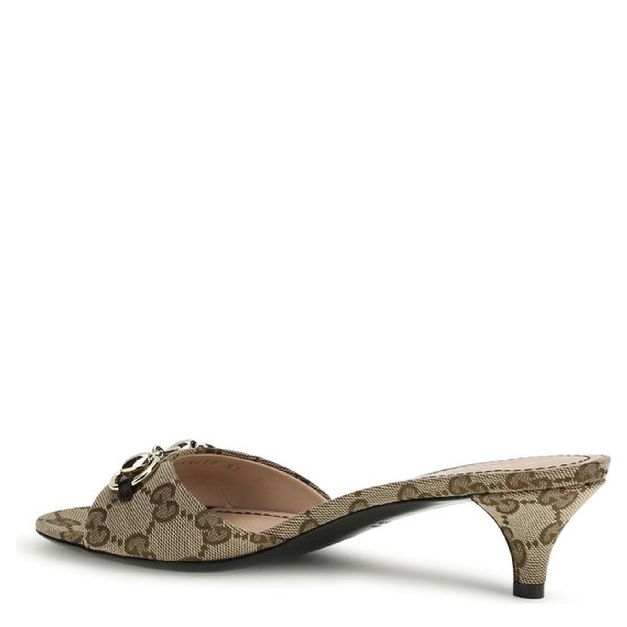 Beige Fabric Stiletto Heel Sandals