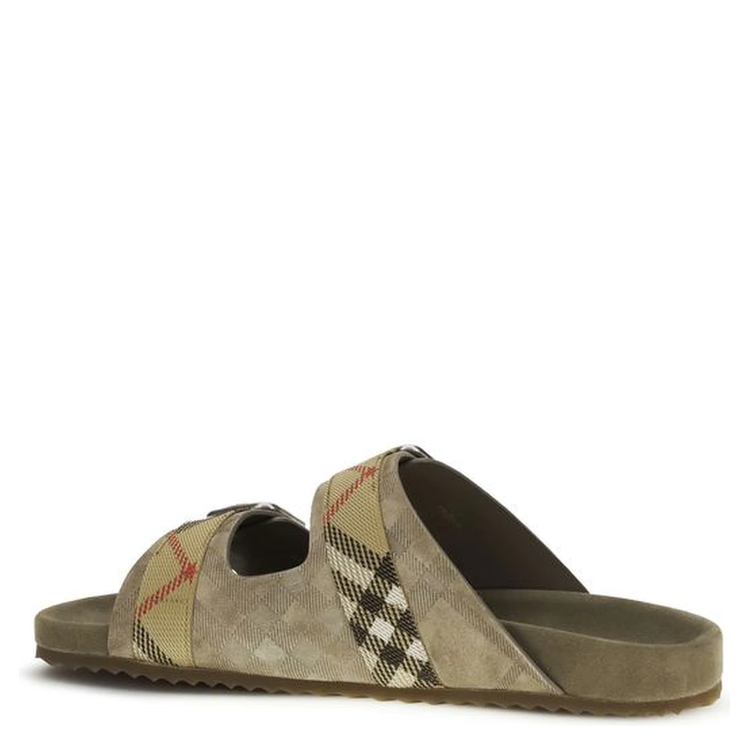 Beige Calf Leather Bos Taurus Flat Sandals