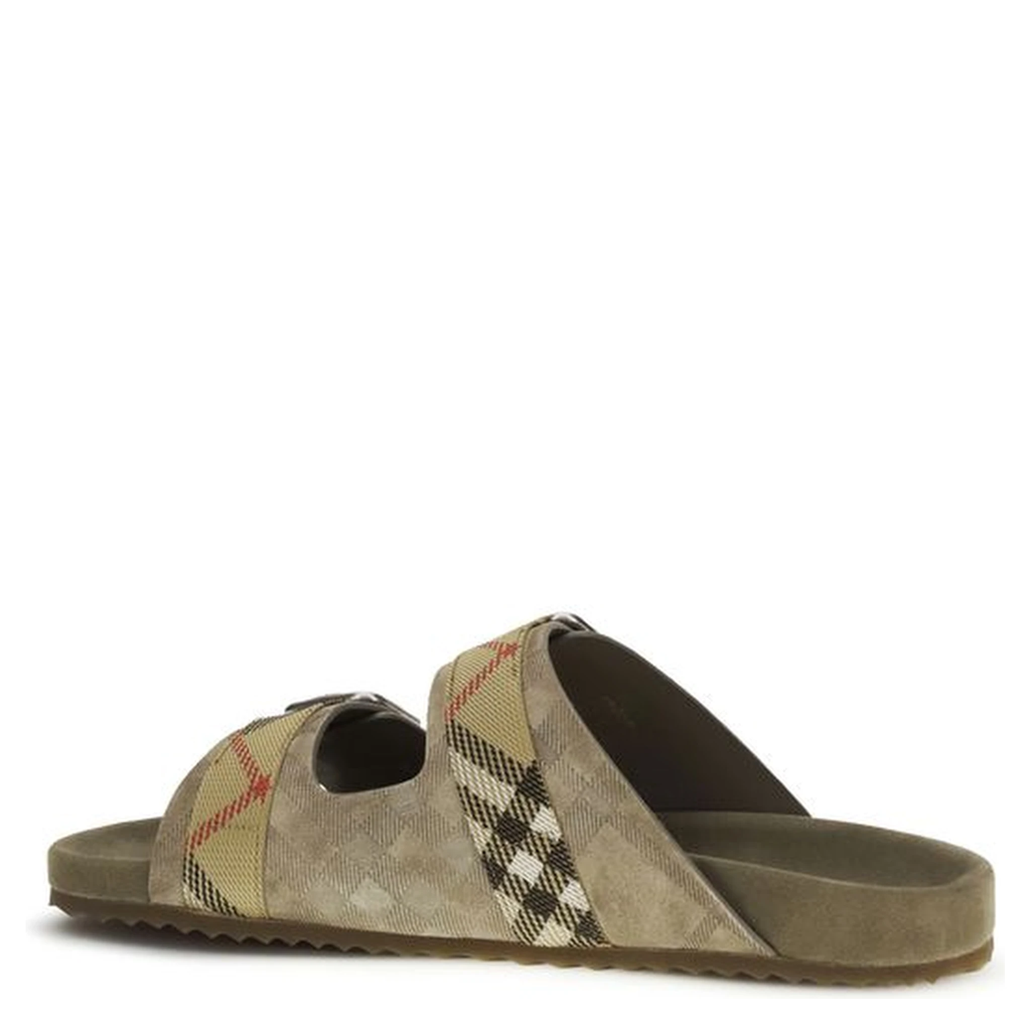 Beige Calf Leather Bos Taurus Flat Sandals