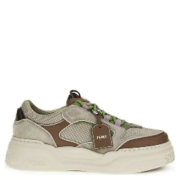 Brown Cotton Chunky Sneakers