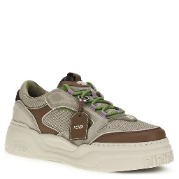 Brown Cotton Chunky Sneakers