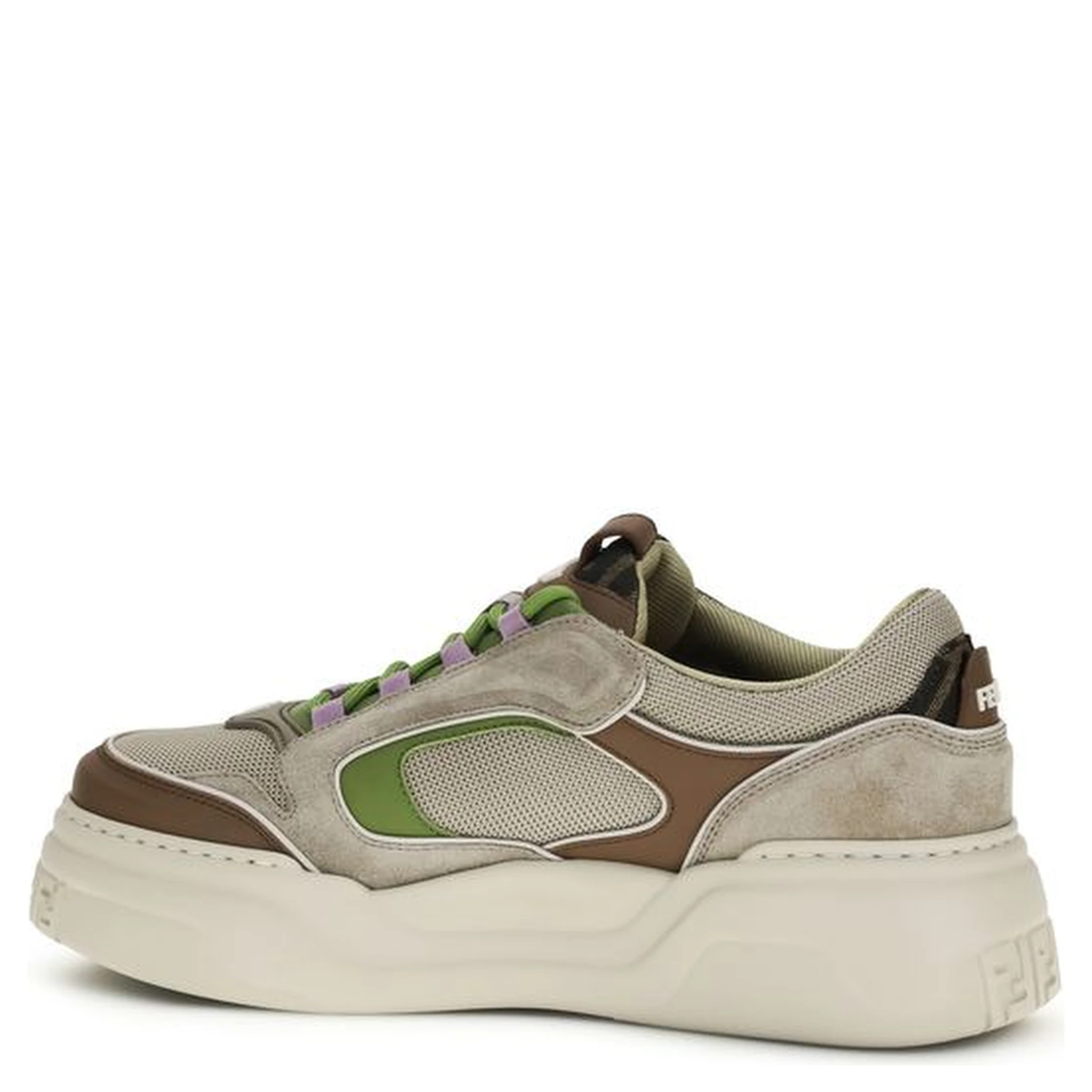 Brown Cotton Chunky Sneakers