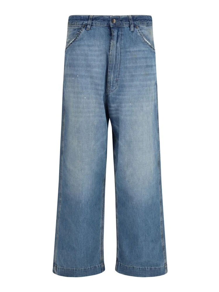 Blue Cotton Relaxed Fit Jeans