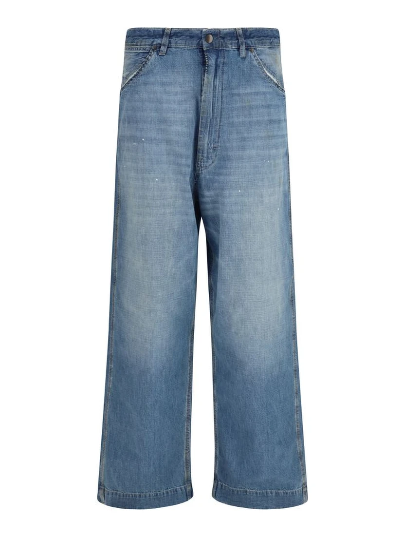 Blue Cotton Relaxed Fit Jeans