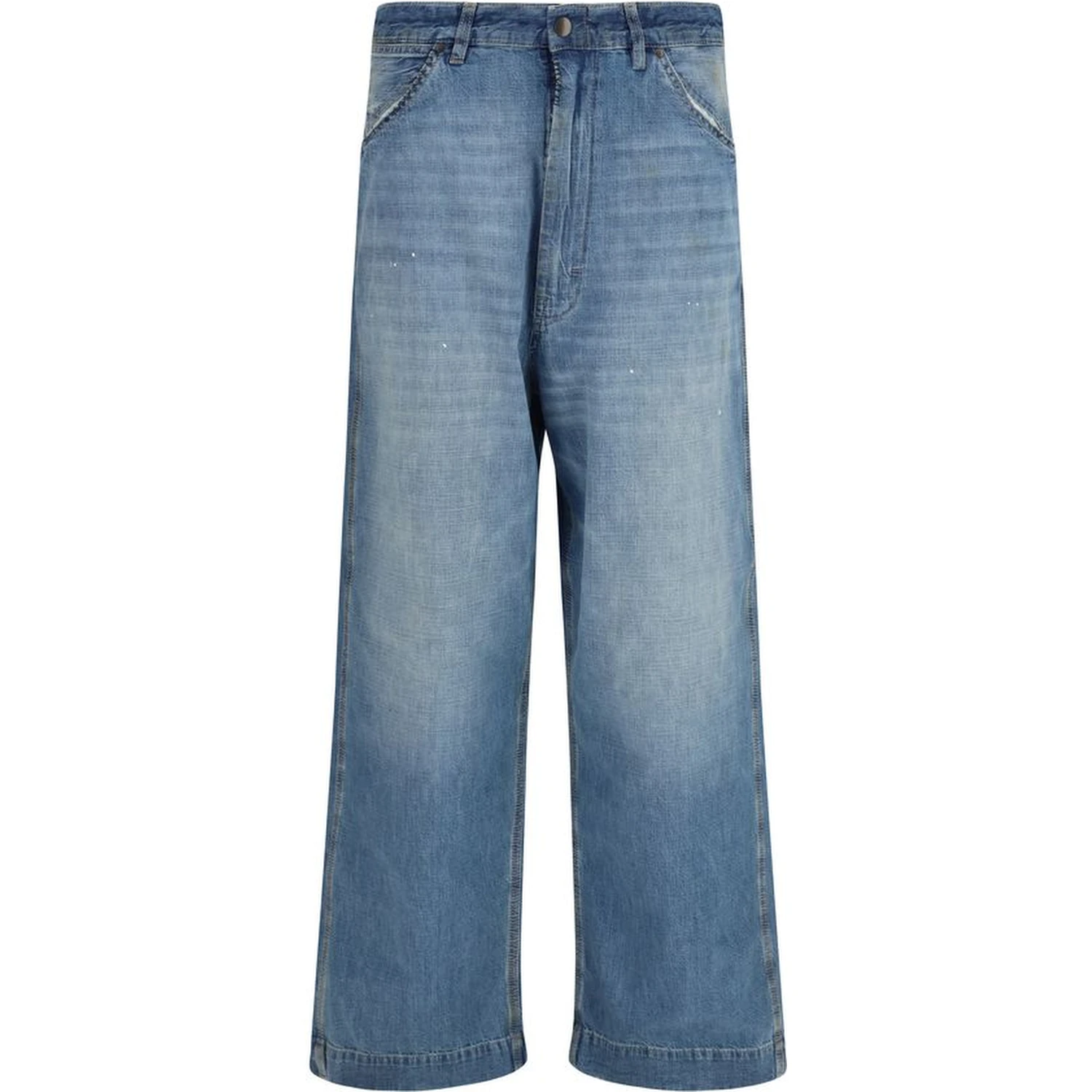 Blue Cotton Relaxed Fit Jeans