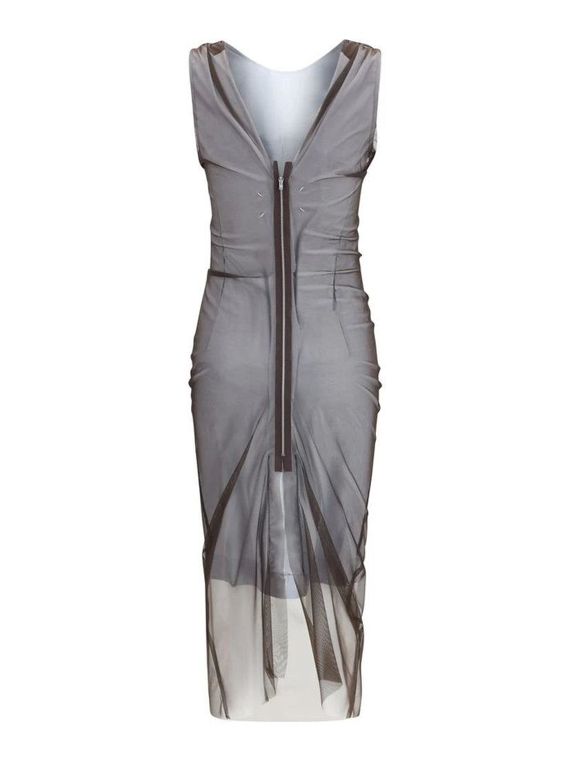 Brown Polyamide Casual Dress