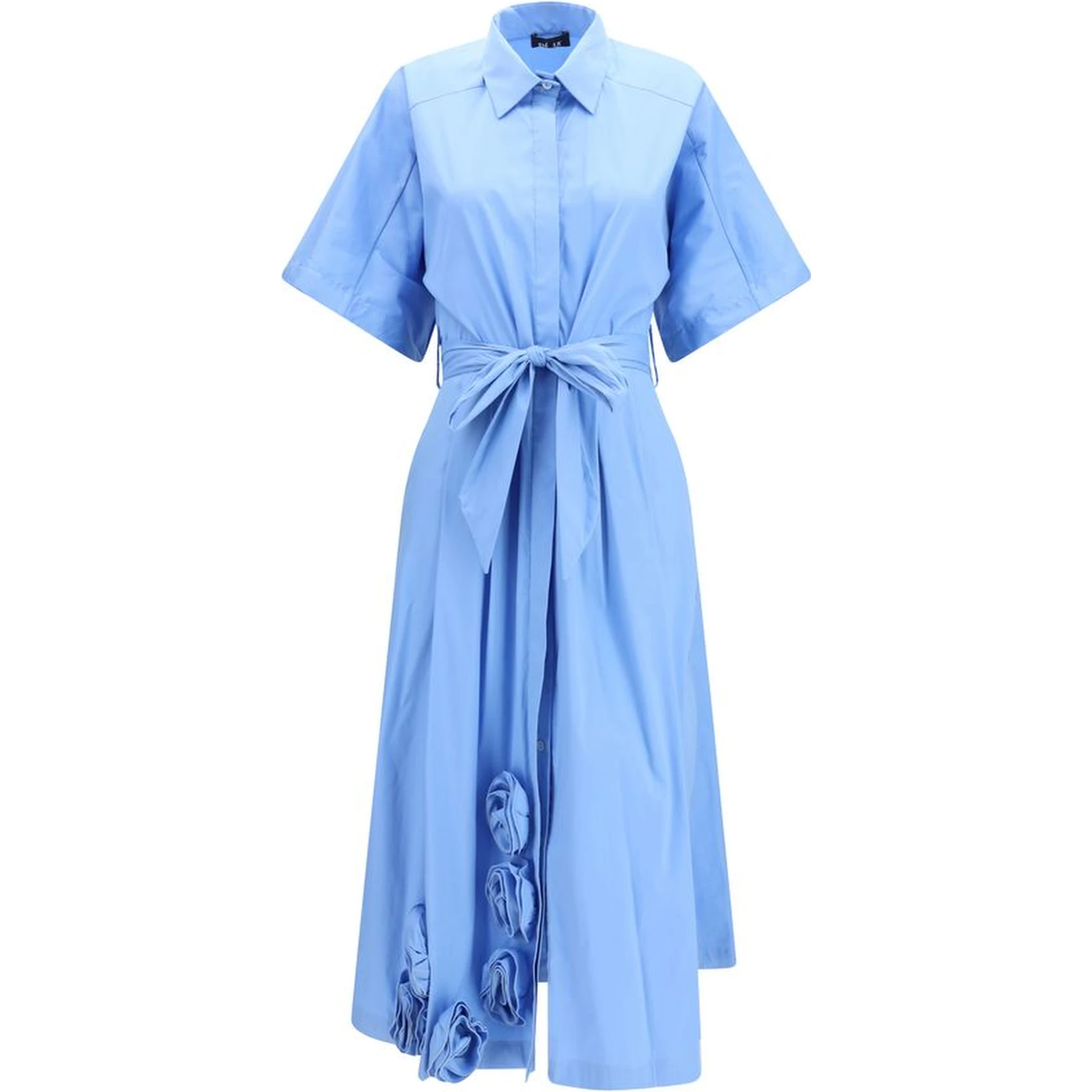 Blue Cotton Casual Dress