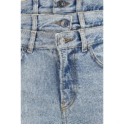 Blue Cotton Flared Jeans