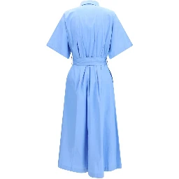 Blue Cotton Casual Dress