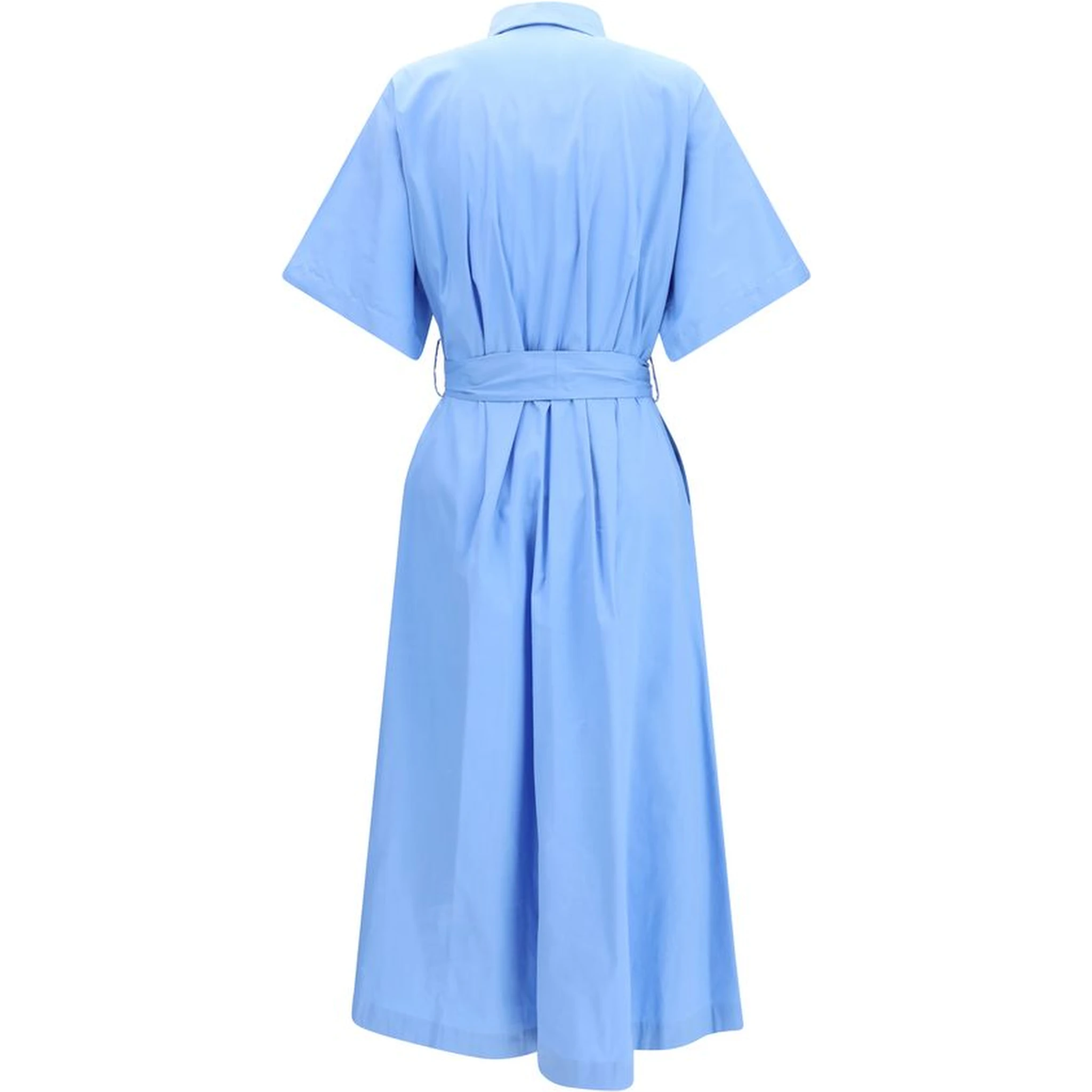 Blue Cotton Casual Dress