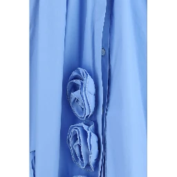 Blue Cotton Casual Dress