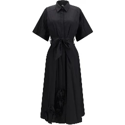 Black Cotton Casual Dress