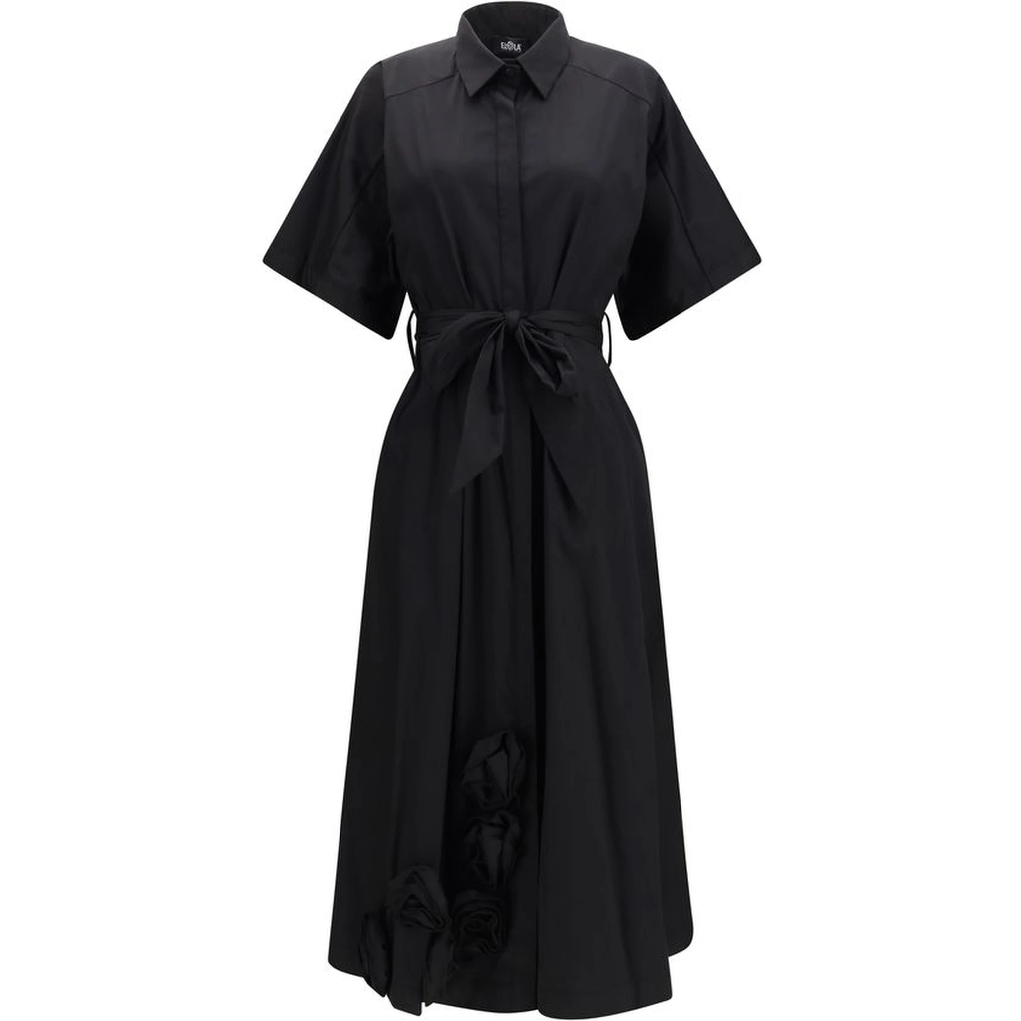Black Cotton Casual Dress