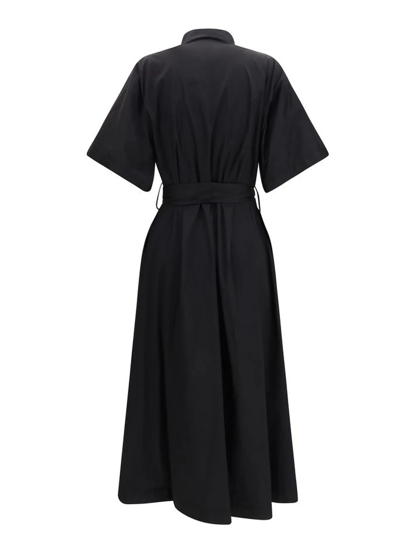 Black Cotton Casual Dress