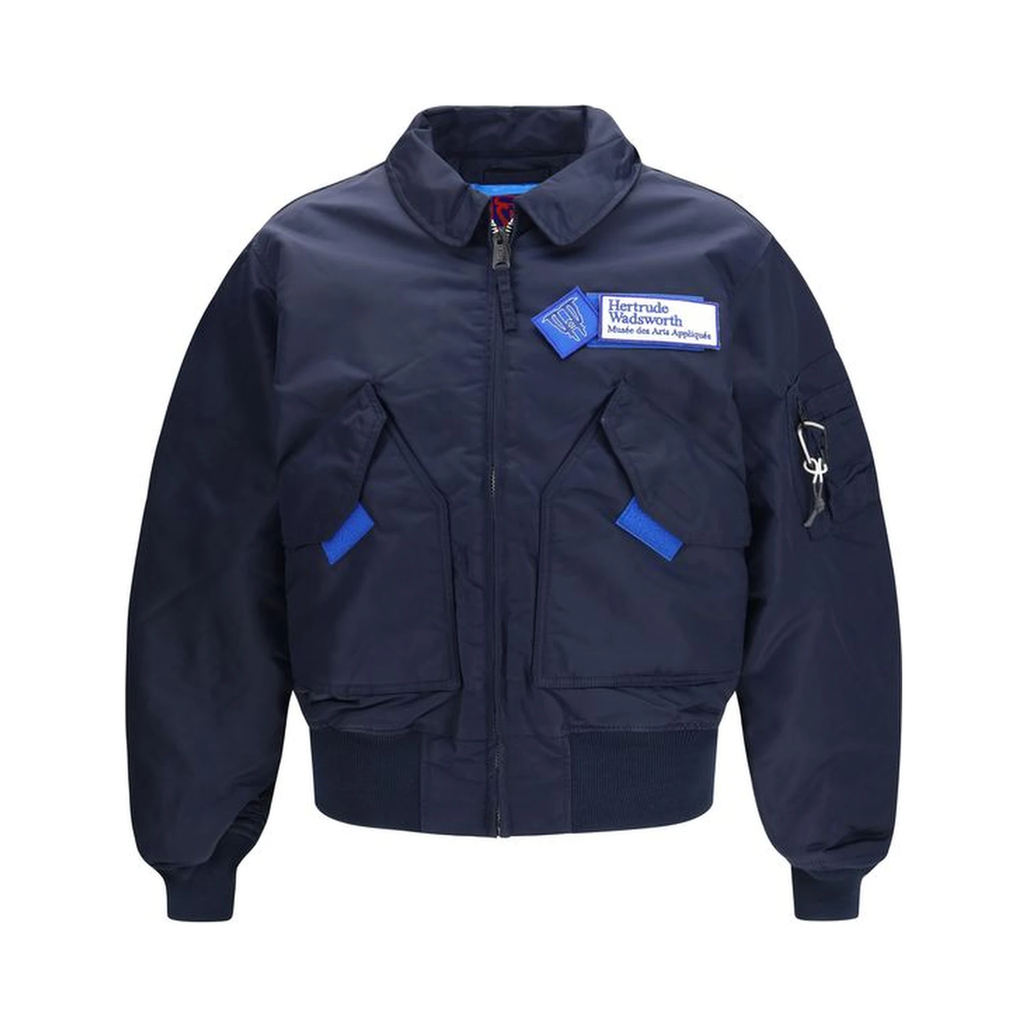 Blue Nylon Bomber
