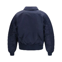 Blue Nylon Bomber
