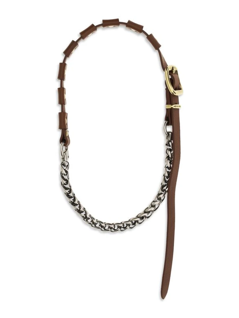 Brown Calf Leather Bos Taurus Necklace
