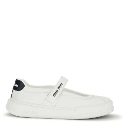 White Calf Leather Bos Taurus Ballet Flats