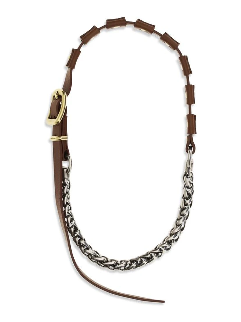 Brown Calf Leather Bos Taurus Necklace