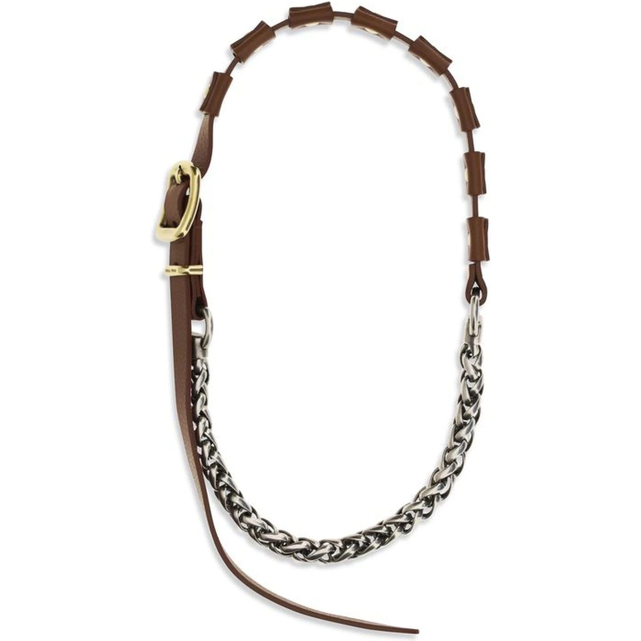 Brown Calf Leather Bos Taurus Necklace