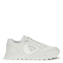 White Recycled Polyamide Athletic Sneakers