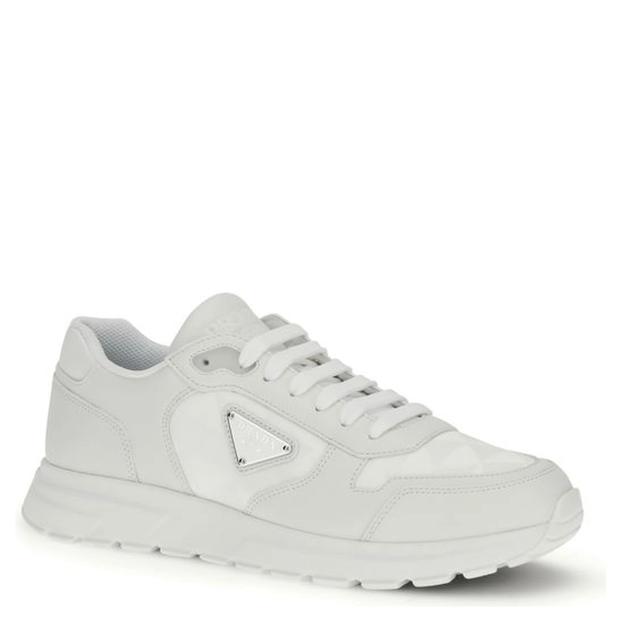 White Recycled Polyamide Athletic Sneakers