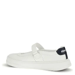 White Calf Leather Bos Taurus Ballet Flats