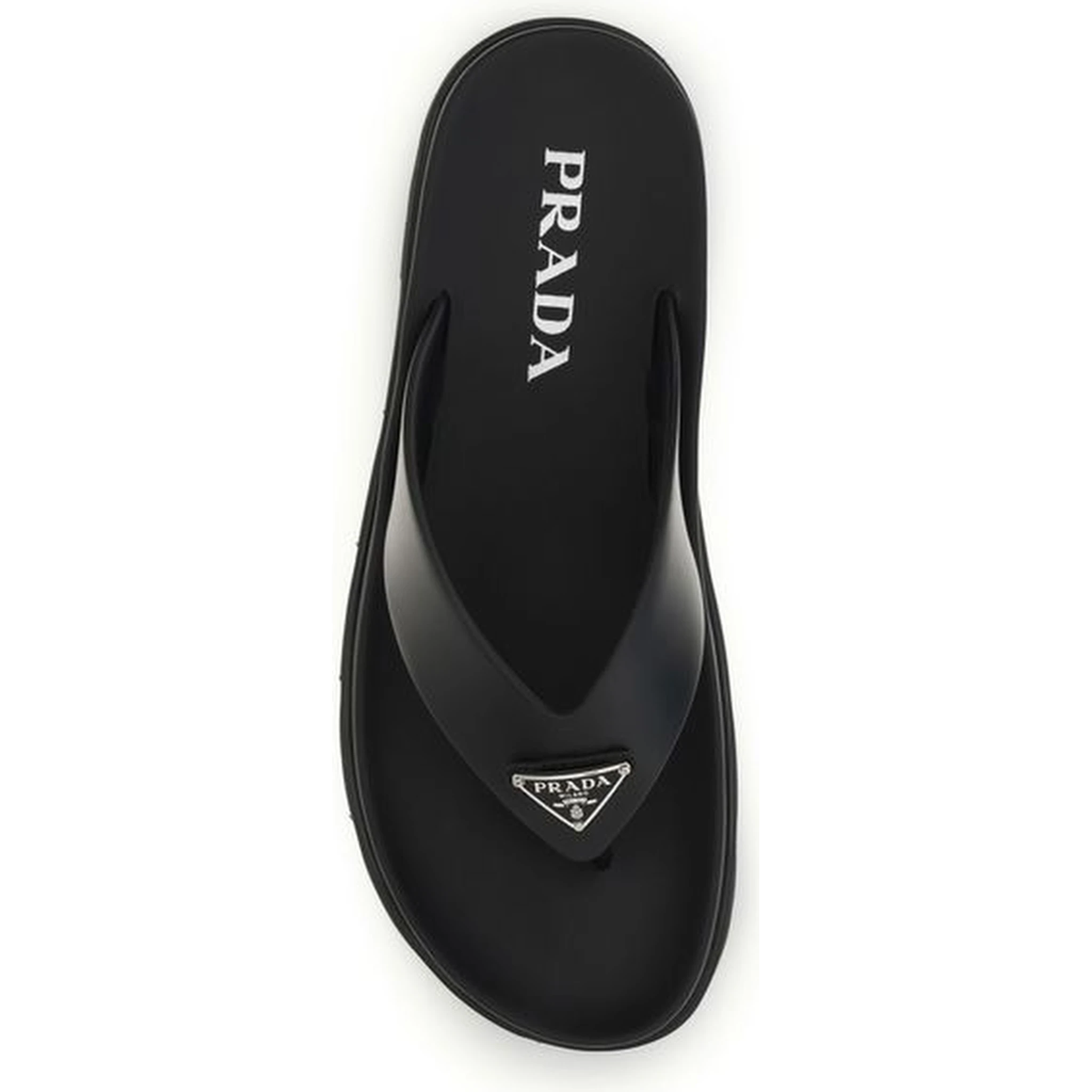 Black Calf Leather Bos Taurus Flip-Flop Sandals