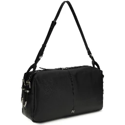 حقيبة كتف بوس توروس من جلد العجل الأسود