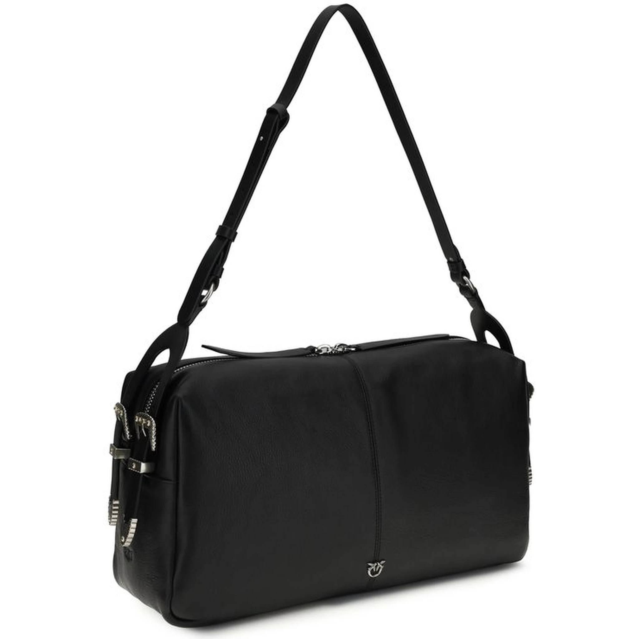 حقيبة كتف بوس توروس من جلد العجل الأسود