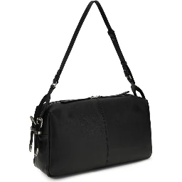 حقيبة كتف بوس توروس من جلد العجل الأسود