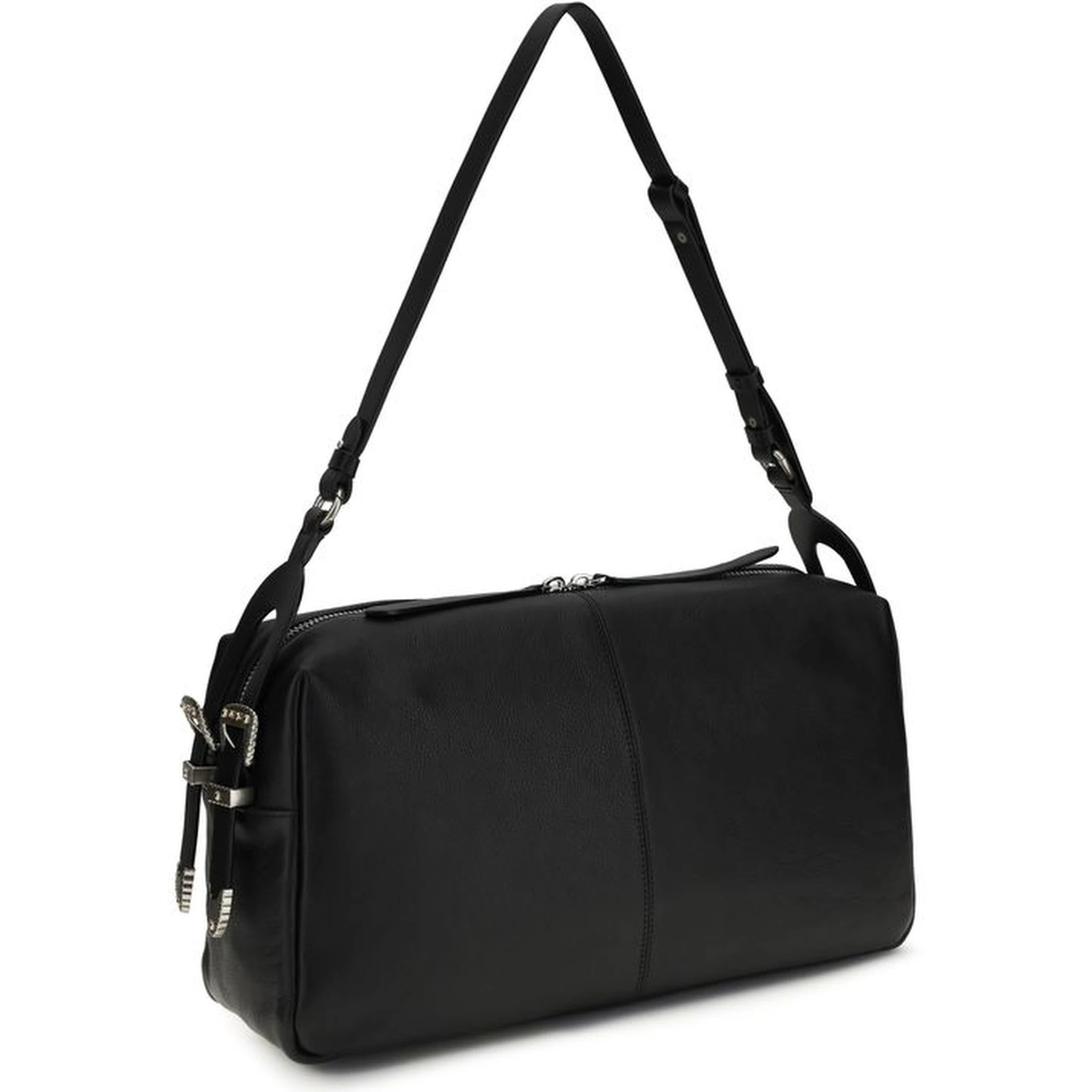 حقيبة كتف بوس توروس من جلد العجل الأسود