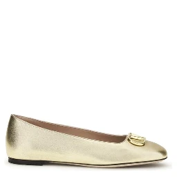 Gold Calf Leather Bos Taurus Ballet Flats