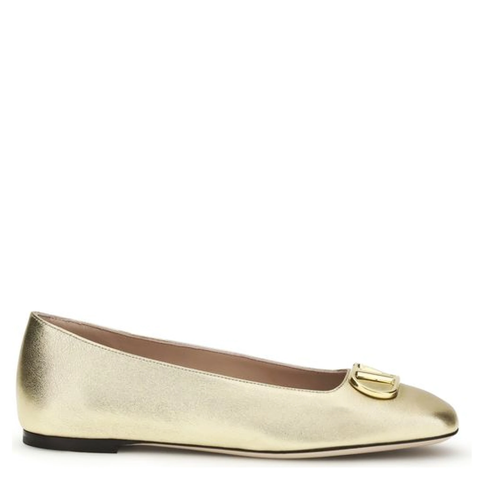 Gold Calf Leather Bos Taurus Ballet Flats