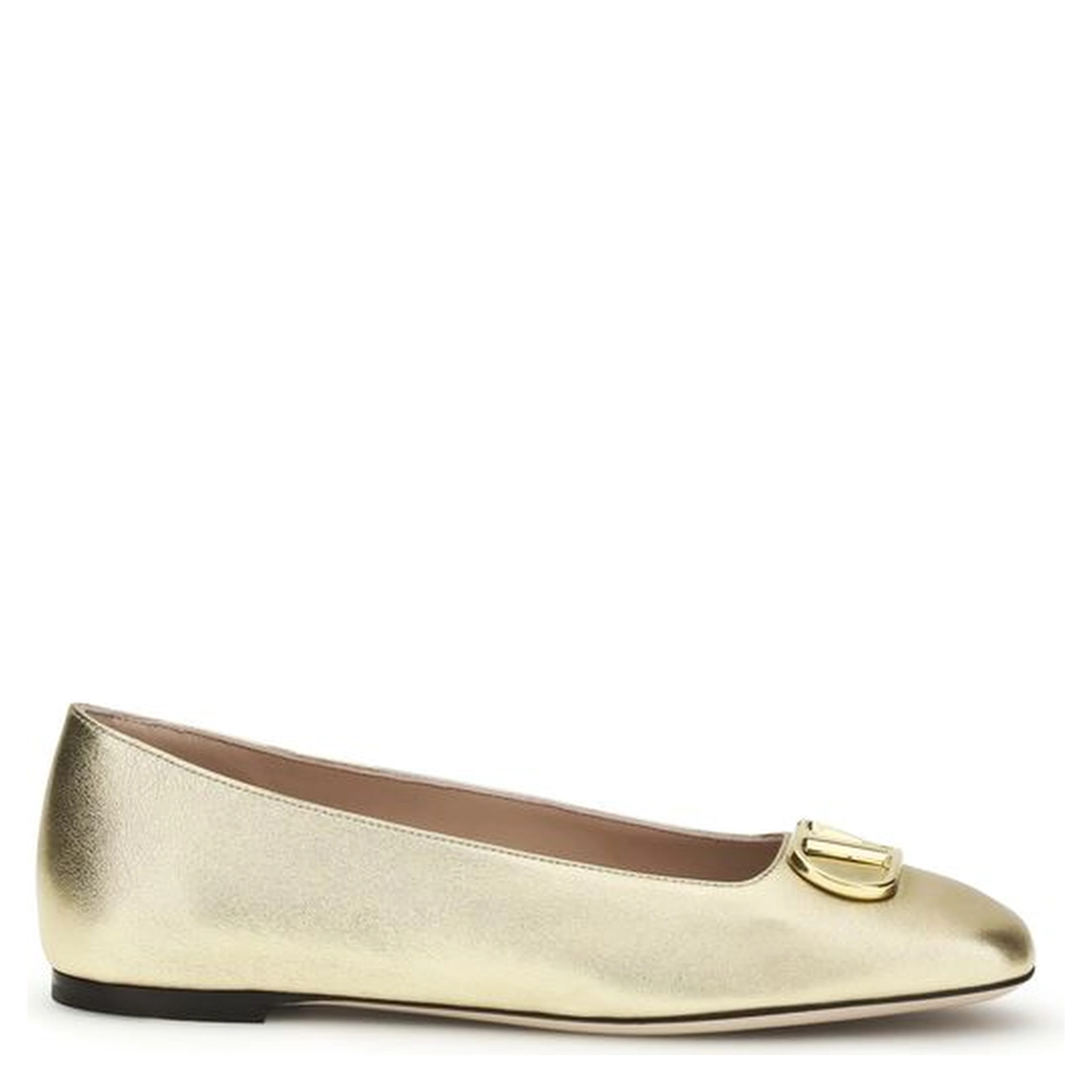 Gold Calf Leather Bos Taurus Ballet Flats