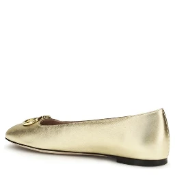 Gold Calf Leather Bos Taurus Ballet Flats