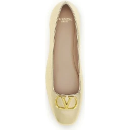 Gold Calf Leather Bos Taurus Ballet Flats