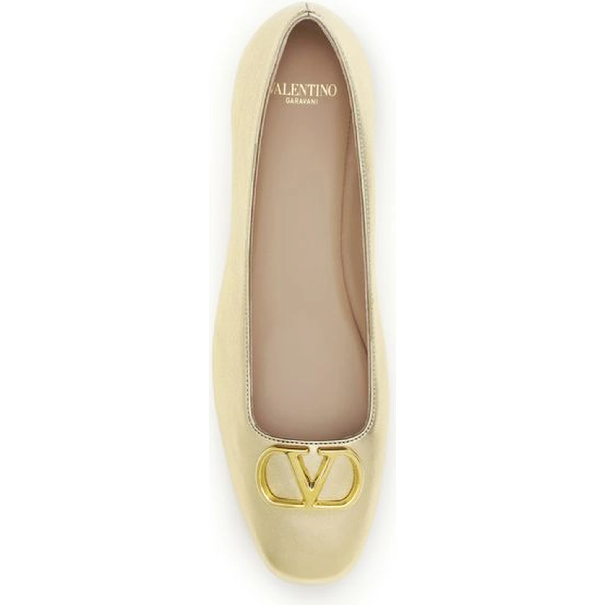 Gold Calf Leather Bos Taurus Ballet Flats
